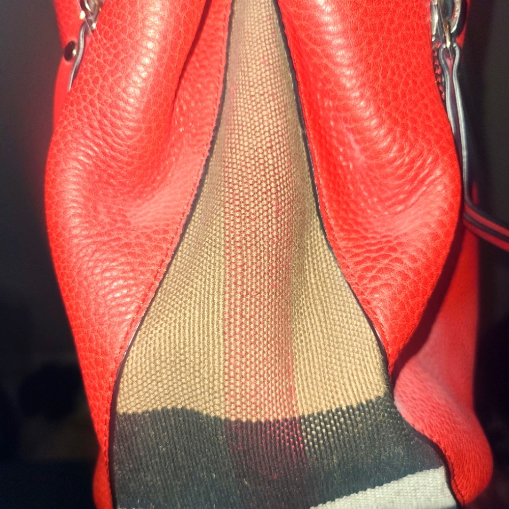 Burberry Red Leather Cross Body Bag